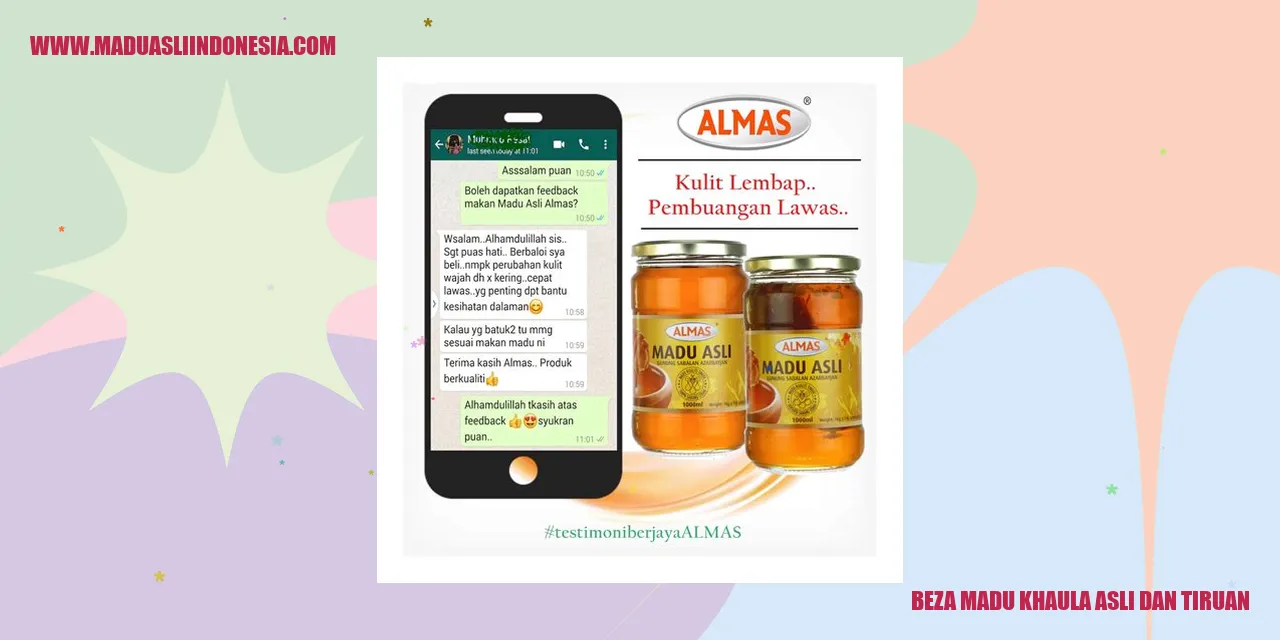 beza madu khaula asli dan tiruan