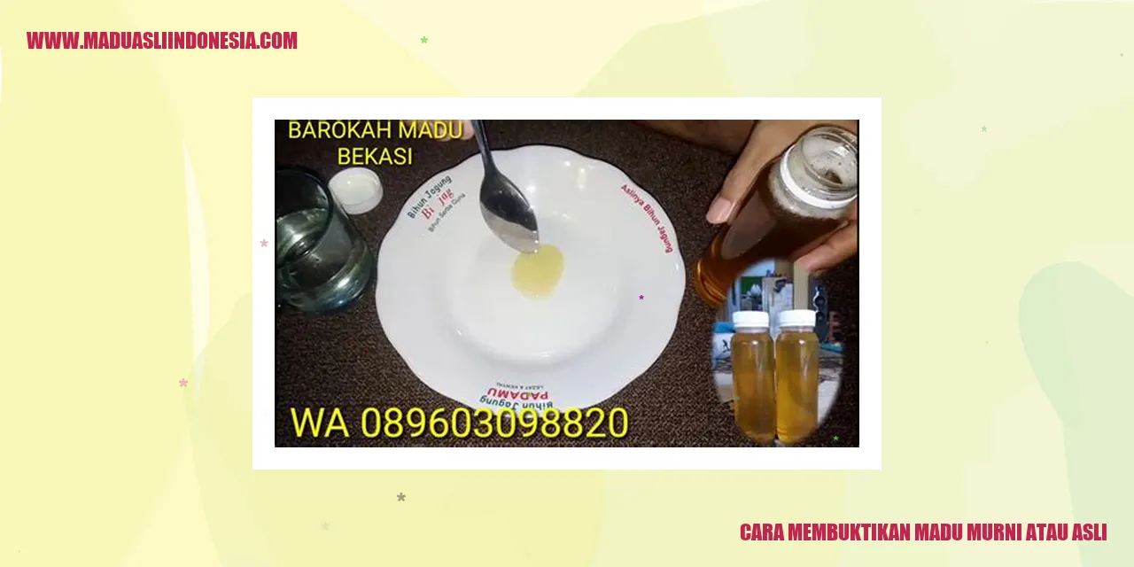 Cara Membuktikan Madu Murni atau Asli