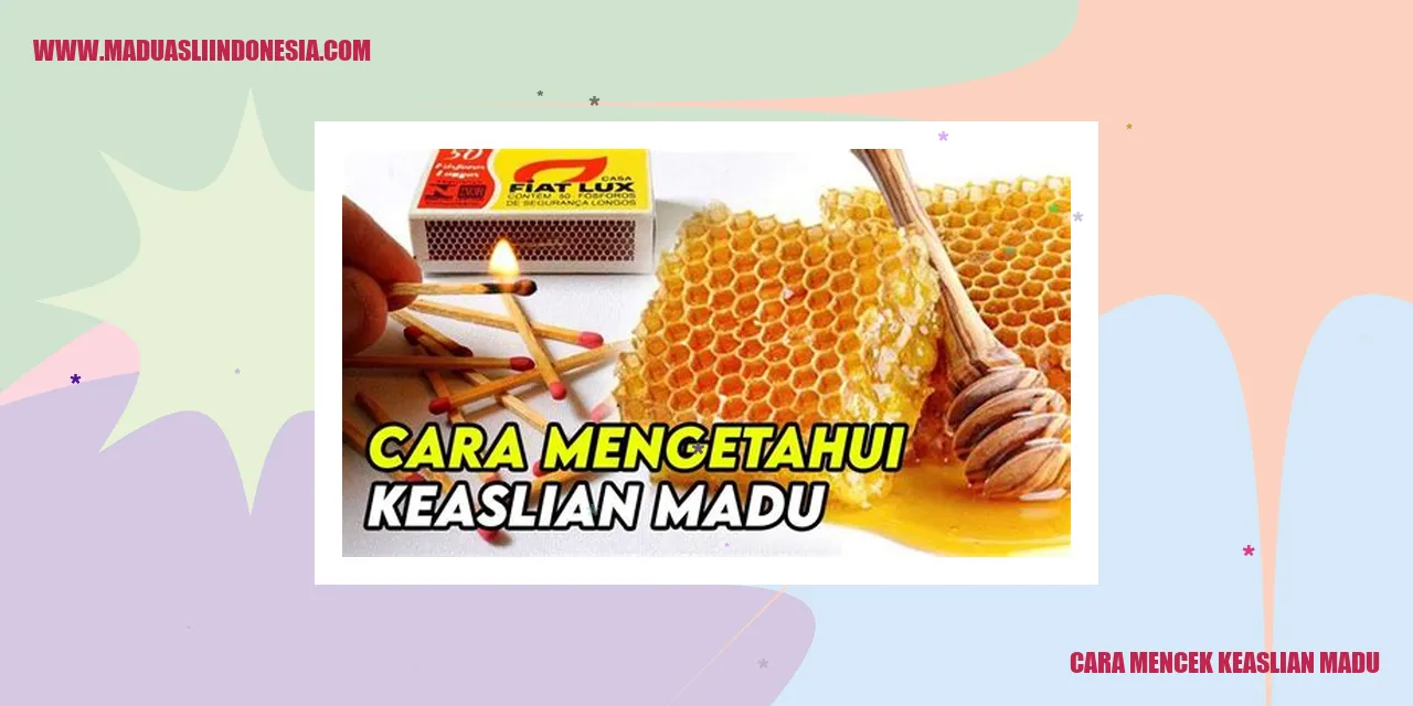 Cara Mencek Keaslian Madu