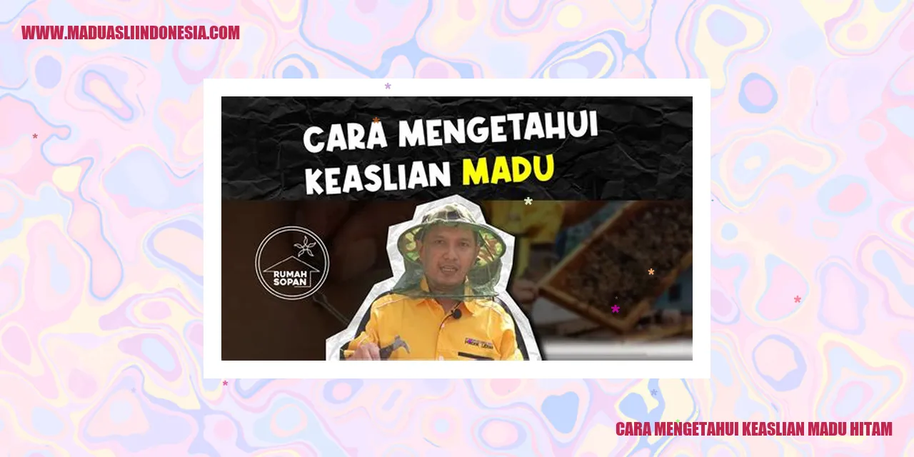 Cara Mengetahui Keaslian Madu Hitam