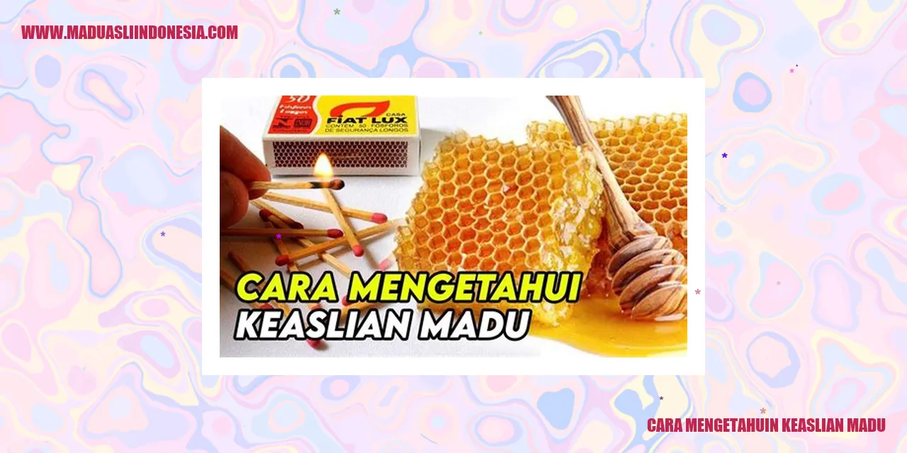 Cara Mengetahui Keaslian Madu