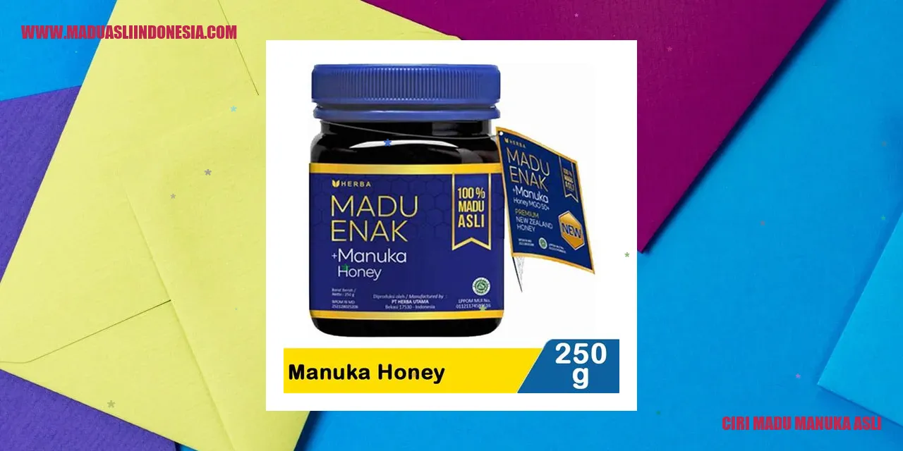 Ciri Madu Manuka Asli