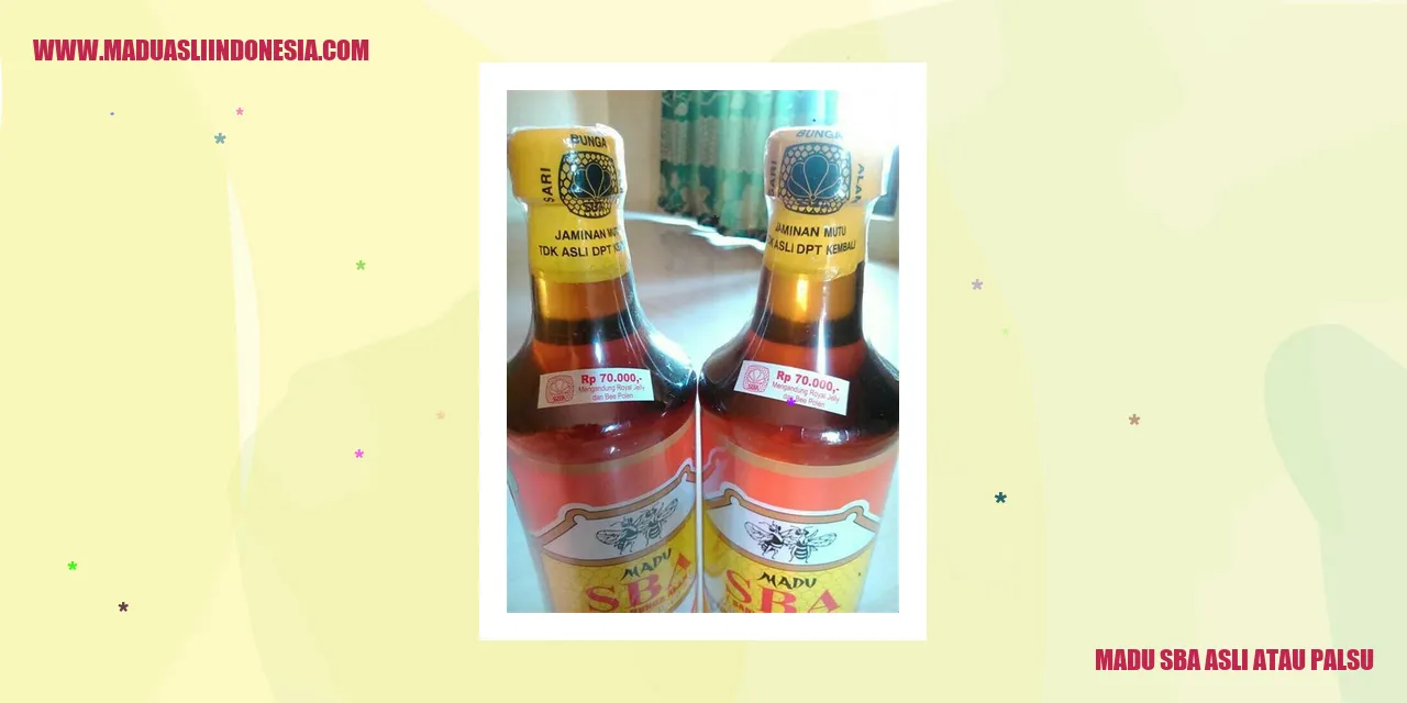 Madu SBA Asli atau Palsu